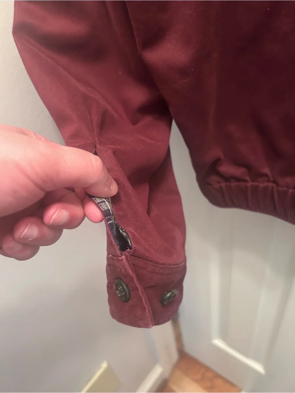 EUC Polo-Ralph Lauren 90’s Vintage Burgundy Harrington Jacket w/Brown Collar. L